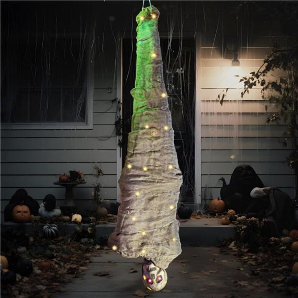 New‎ 65" Halloween Decoration Cocoon Corpse, Animated Hanging Dead Body Prop